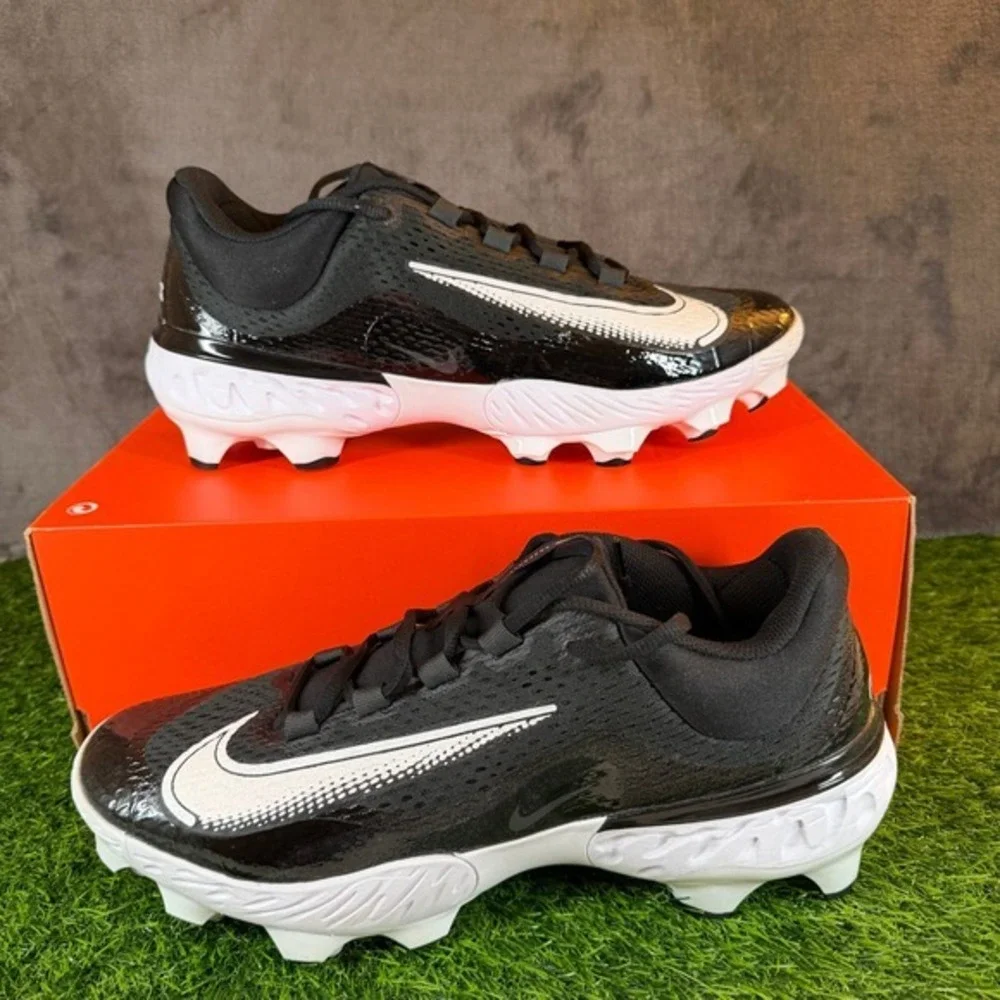Nike Alpha Huarache Elite 4 Low MCS Mens Size 13 Black Baseball Cleats